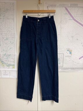 Dark Indigo Wide-Leg Utility Pants